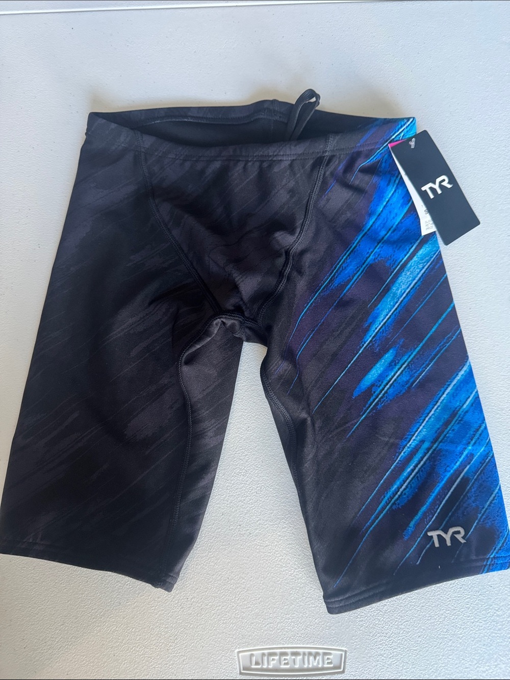 TYR Black with Electric Blue Men's Performance Jammer Durafast Elite size 26/XS